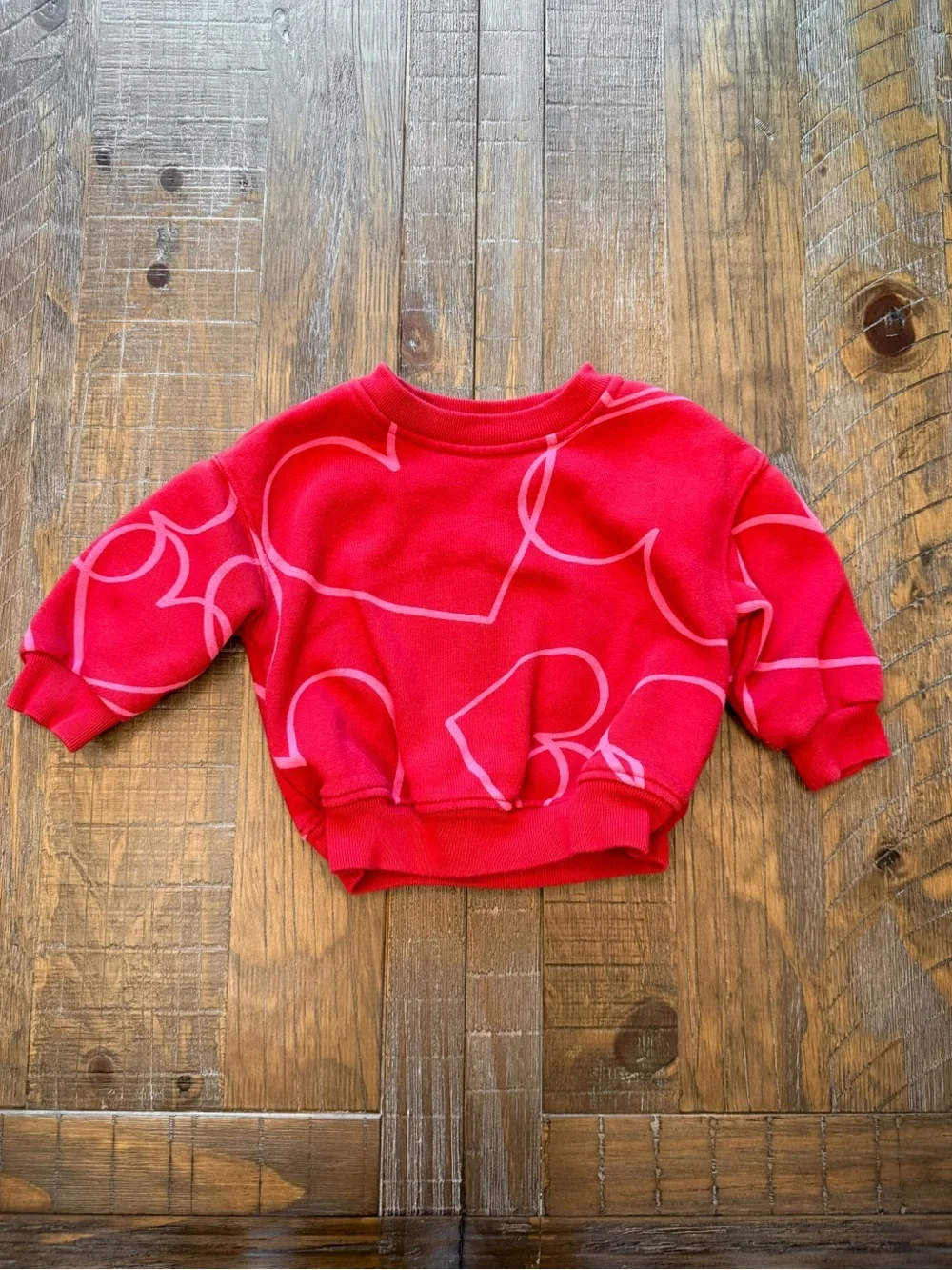 Baby Gap VintageSoft Red Heart Sweatshirt & Sweatpants Set 6–12M